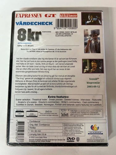 Confidence (2003) Dustin Hoffman DVD NY Inplastad!