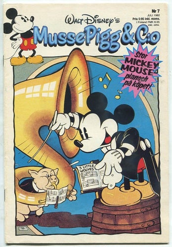 Musse Pigg & Co 1982 nr 7 Kalle Anka en hajlig MED POSTER