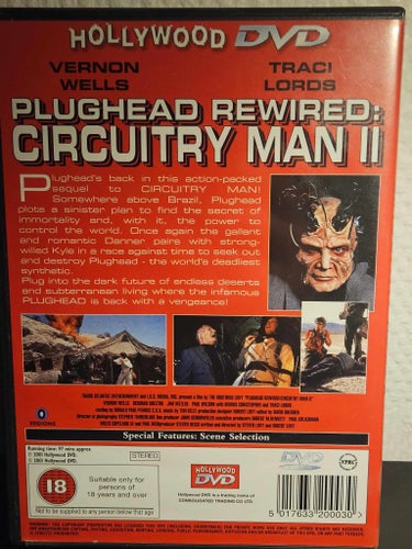 Plughead Rewired: Circuitry Man II (1994) Sci-Fi/Action DVD – Engelsk – Region 0