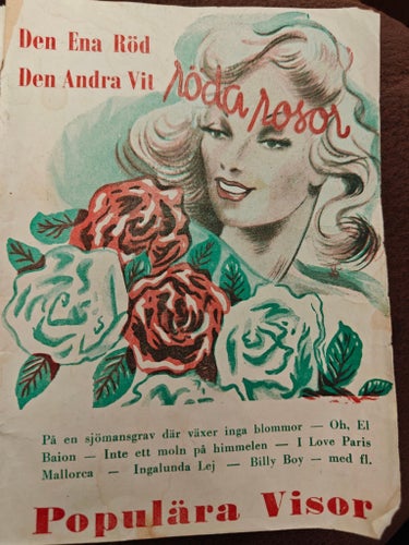 Notbok: Populära Visor - Den Ena Röd Den Andra Vit