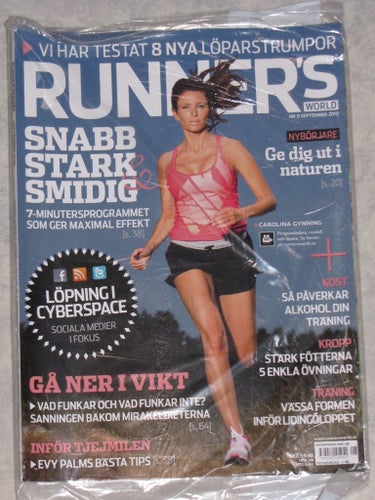 RUNNER'S tränings tidning nr 8 2010 löpning Carolina Gynning kost kropp program