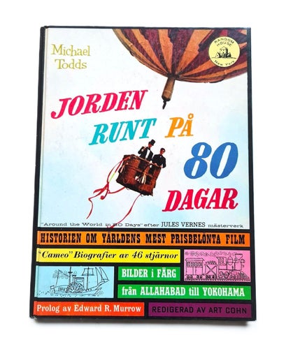 JORDEN RUNT PÅ 80 DAGAR 1957 (1A UTG) Fint skick OVANLIG TITEL! JULES VERNE FILM