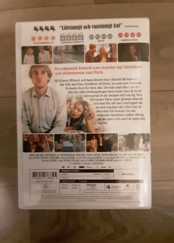 Midnight in Paris (Midnatt i Paris) DVD. År 2011. Romantisk komedi.