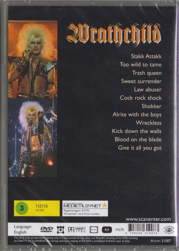 WRATHCHILD - Live From London DVD (Slimcase) (INPLASTAD)