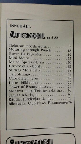 Automobil nr 5 1982: De Lorean, Ferrari Mondial, Porsche 928, Corvette C3