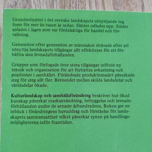 Kulturlandskap och samhällsförändring