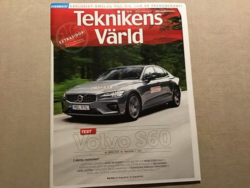 TEKNIKENS VÄRLD NR 14 2019 VOLVO S60,BMW 330i,MERCEDES C 300,MERCEDES GLC,AUDI
