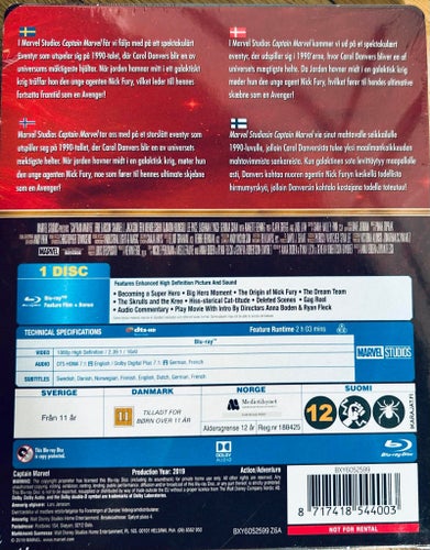 Captain Marvel NY INPLASTAD STEELBOOK (Blu-ray Disc) (Marvel, DC)