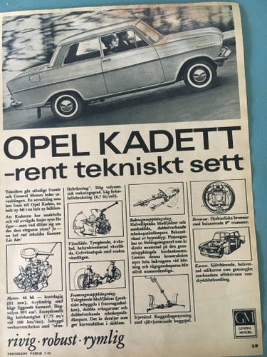 Opel Kadett 1963 Annons
