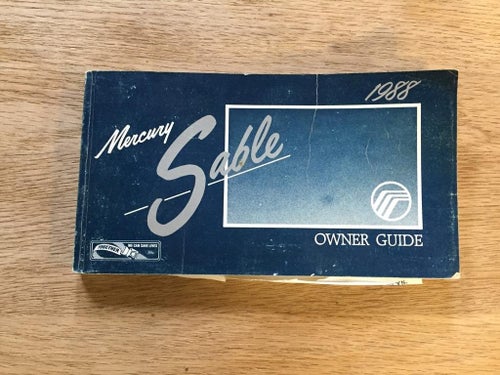 1988 Mercury Sable Owner Guide
