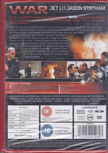 DVD / War (Rogue Assassin) / Ej sv. text / Jason Stathan, Jet Li/ Ny & Inplastad