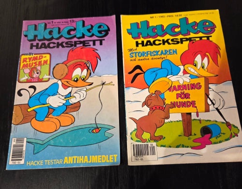 Hacke Hackspett Nr 1 1991 och Nr 1 1992