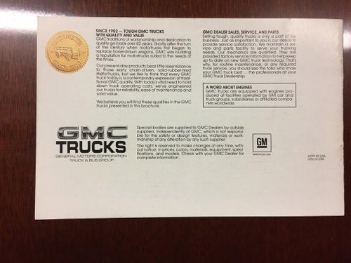 Försäljningsbroschyr GMC Trucks 1985