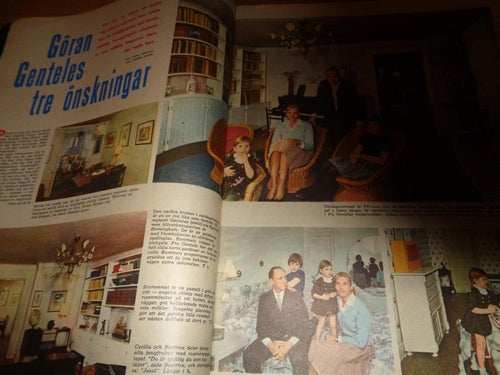 Allers nr17 1961 hemma hos Göran Gentele, Elizabeth Taylor, Laurence Harvey,