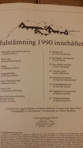JULSTÄMNING 1990 Jultidning med samlarvärde
