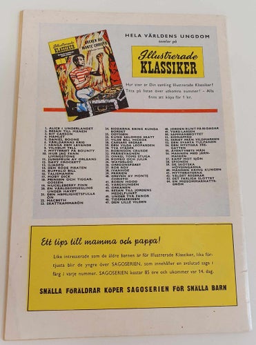 Illustrerade klassiker nr 62 (1958) / Första upplagan / VG
