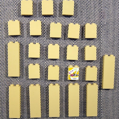 LEGO Tan Beige panel vägg Castle slott borg 2 X.. Blandat Ca 50 gram