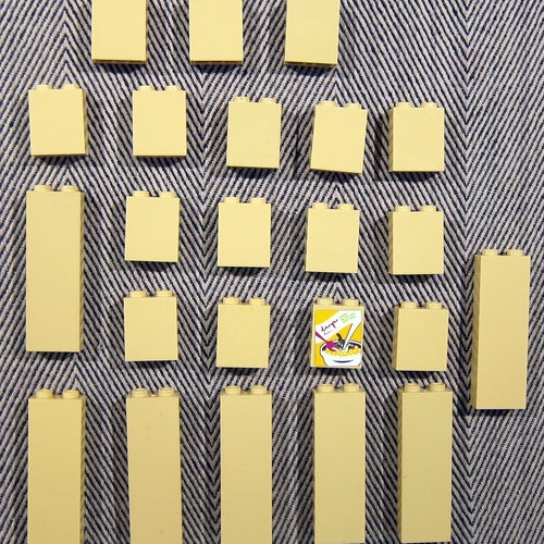 LEGO Tan Beige panel vägg Castle slott borg 2 X.. Blandat Ca 50 gram