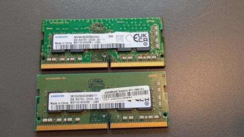 16 GB (2x 8GB) Samsung DDR4 3200 MHz PC4-3200 SODIMM RAM-block
