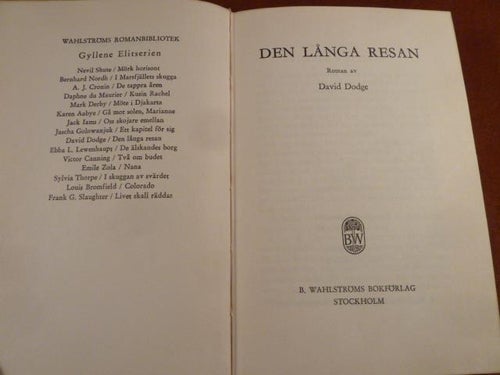DEN LÅNGA RESAN, D. DODGE, 1959,  BÖCKER