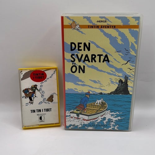 Tintin i Tibet kassettband och Den Svarta Ön VHS