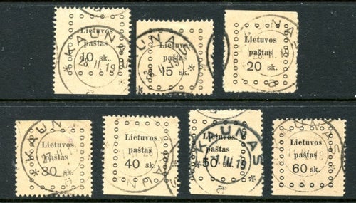 Litauen 1919, Mi 13-19 Ausgabe von Kaunas (II.)