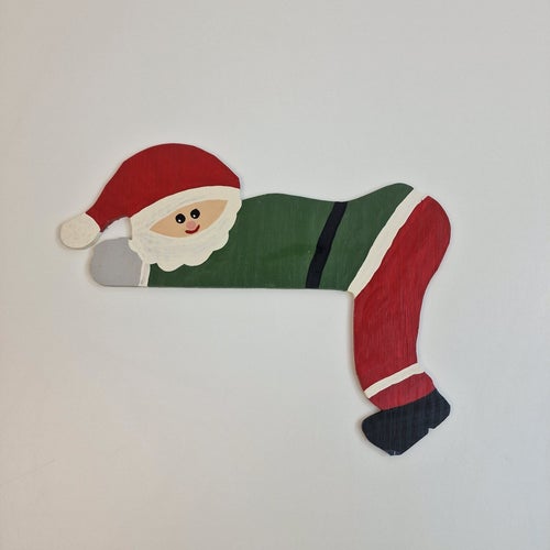 Jul - Jultomte i trä, dörrhänge