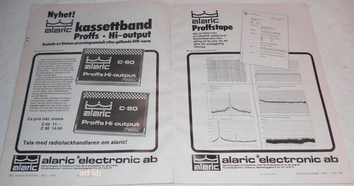 ALARIC ELECTRONIC AB, HI-FI TIDNINGSANNONS 1976