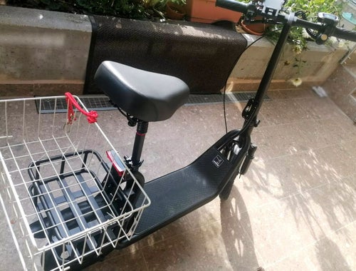 500W-48V-11Ah 45km/h hopfällbar elektrisk skoter med sits och förvaringskorg