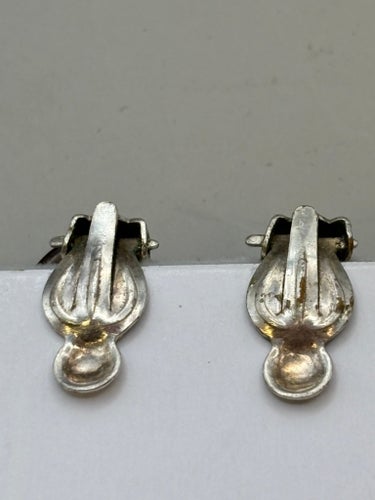 Vintage clipsörhängen – bärnstensfärgade – retro