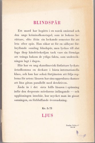 Knut Svensen / Blindspår (1947) / Häftad / Fint skick