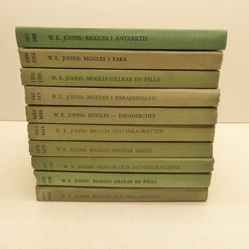 Biggles x10 Bokpaket ungdomsböcker W.E. Johns - Se bilder för titlar