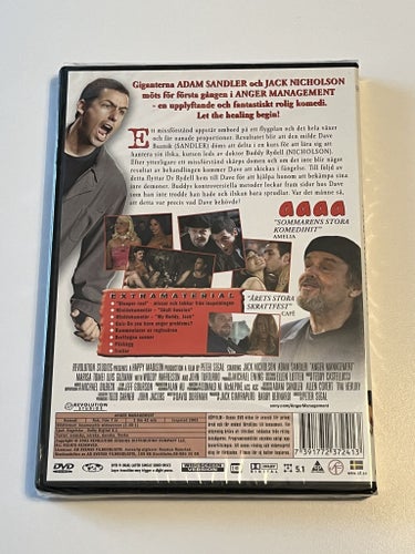 Anger management (Jack Nicholson & Adam Sandler, 2003). Inplastad DVD