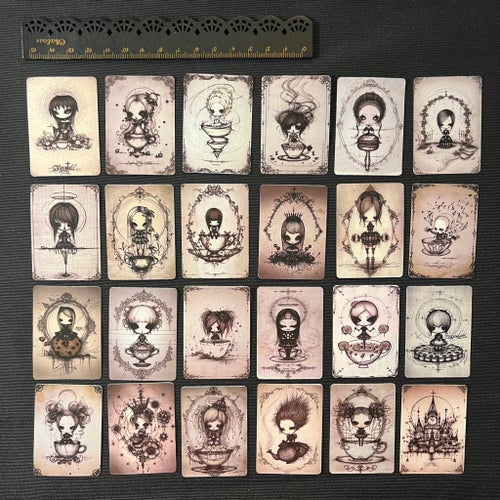 24st klistermärken goth emo tecknade tjejer