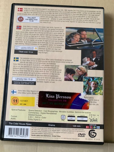 The cider house rules, Ciderhus reglerna, Dvd