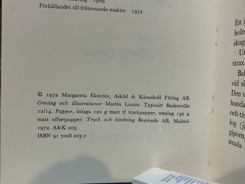 Sagor från Sjötullen av Margareta Ekström. Bok. Very Fine plus