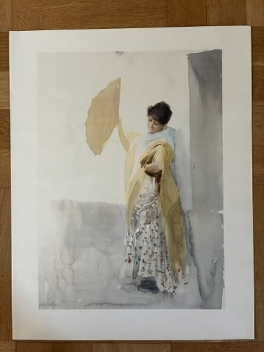 Anders Zorn, litografiskt tryck efter akvarell fr 1952! ”Kurtis”