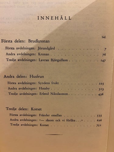 Kristin Lavransdotter - Sigrid Undset, bok