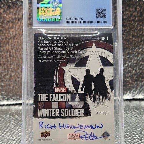 (CGC 8.5) The Falcon and The Winter Soldier 2022 Sketch Card 1/1 Rich Hennemann