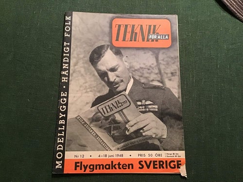 TEKNIK FÖR ALLA NR 12 1948 FLYGMAKTEN I SVERIGE,LOK.ÅNGLOK,SAS DC 6