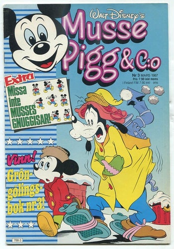Musse Pigg & Co 1987 nr 3 Med prenumerations talong