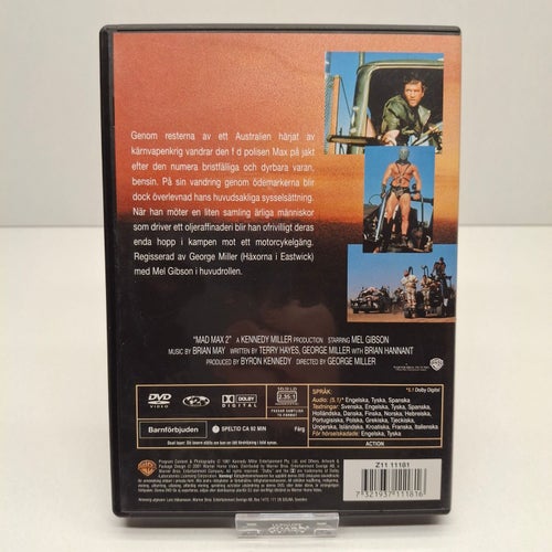 Mad Max 2 the road warrior - Region 2, DVD-Film, Svensk text, Fint skick