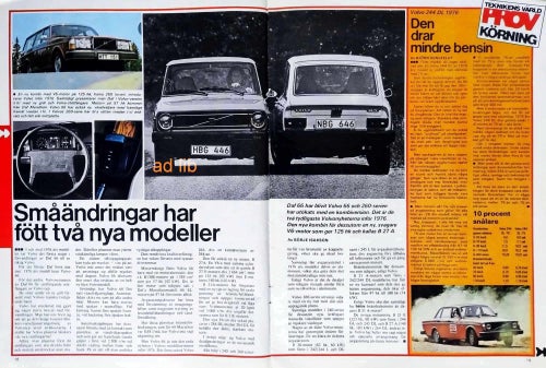 VOLVO, SAAB, OPEL - NYA MODELLER '76, PRESSKLIPP 1975