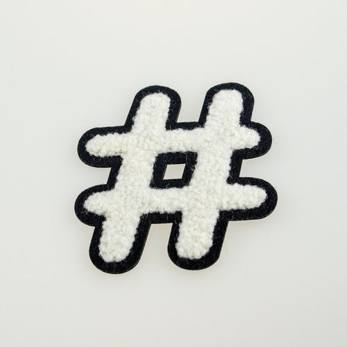 Tygmärke Hashtag patch 50x50 mm