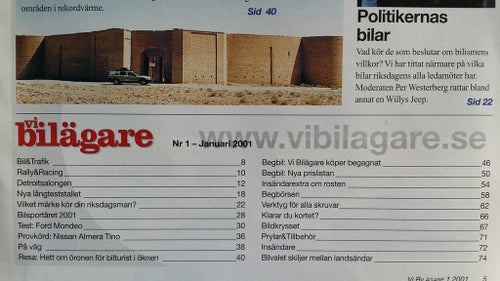 Vi bilägare nr 1 2001: Ford Mondeo 2,0, NIssan Almera Tino, beg Volvo 480 ES