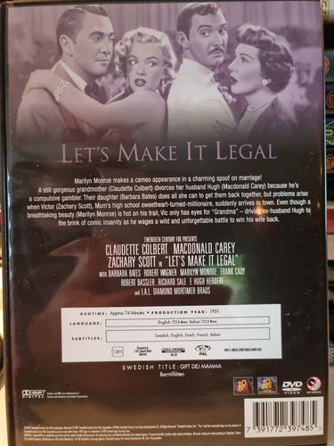 Let's Make It Legal (1951) Richard Sale med Marilyn Monroe, Claudette Colbert.