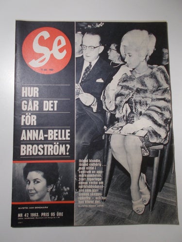 SE Nr 42 1963 Anne-Belle Broström bilåkare i Gävle Monica Zetterlund ad Tissot