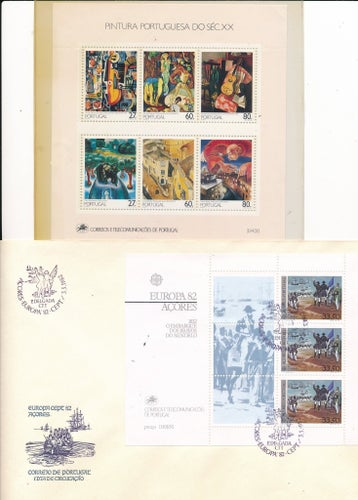 Portugal 1982 - 2 Souvenirark MINT och FDC