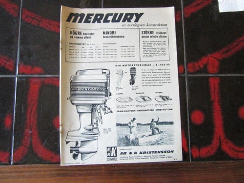 Mercury 45 hk 100hk 1962 reklam annons