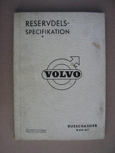 VOLVO Reservdelskatalog Buss B616 B617 / B 616 B 617